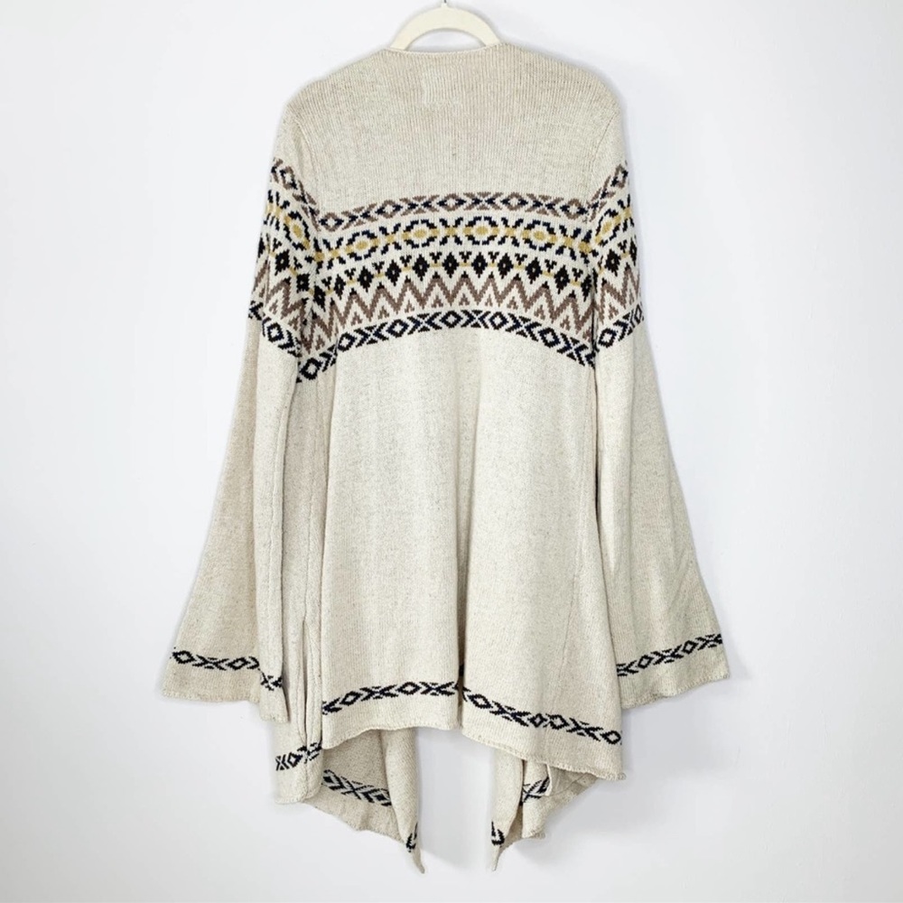 CHASER BOHO TRIBAL PRINT OPEN FRONT DRAPED SOUTHWEST CARDIGAN **NWT** - Picture 10 of 12